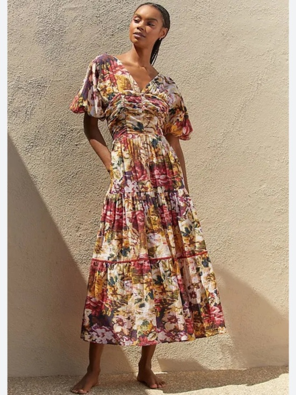 NWT Anthropologie Ro’s Garden Dress Nieves Maxi in Pink Floral